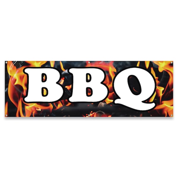 BBQ Banner Concession Stand Food Truck Single Sided